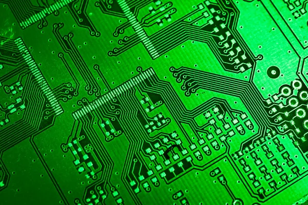 Green Printed Circuit Board Gold Plating — Stock Photo, Image