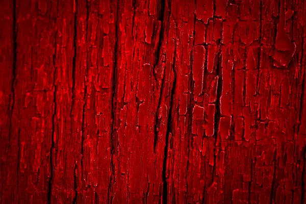 Madeira Velha Rachada Pintada Vermelho Fundo Textura — Fotografia de Stock