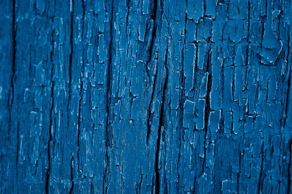Altes Rissiges Holz Blau Lackiert Hintergrund Oder Textur — Stockfoto