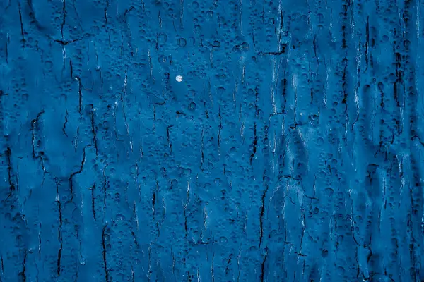 Madeira Velha Rachada Pintada Azul Fundo Textura — Fotografia de Stock