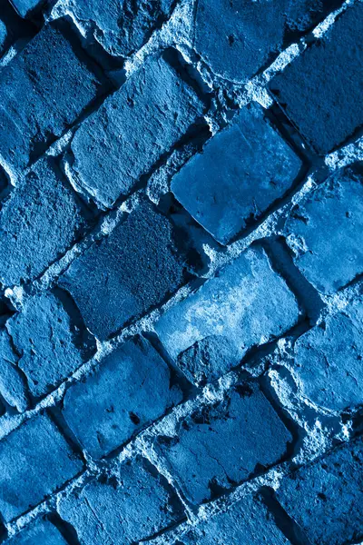 Macro Photo Blue Brick Visible Texture Background — Stock Photo, Image