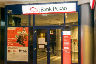 Poznan, Polonya -27.05.2023 Poznan 'daki Pekao Bankası