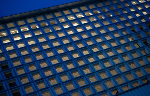 Modré Skleněné Bloky Pozadí Nebo Textura — Stock fotografie