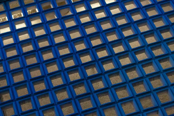 Modré Skleněné Bloky Pozadí Nebo Textura — Stock fotografie