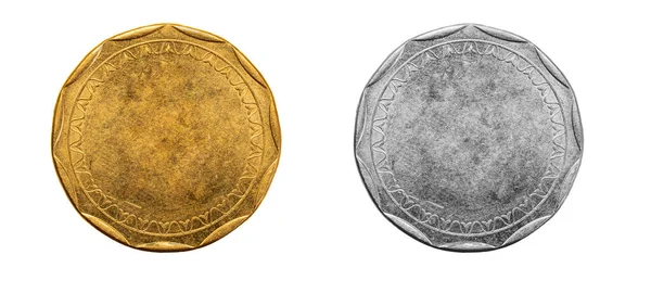 Vecchio Oro Vuoto Moneta Argento Sfondo Bianco Isolato — Foto Stock