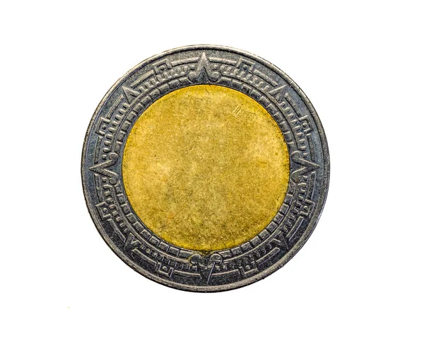 Παλιό Άδειο Χρυσό Ασημένιο Νόμισμα Ένα Λευκό Απομονωμένο Φόντο — Φωτογραφία Αρχείου