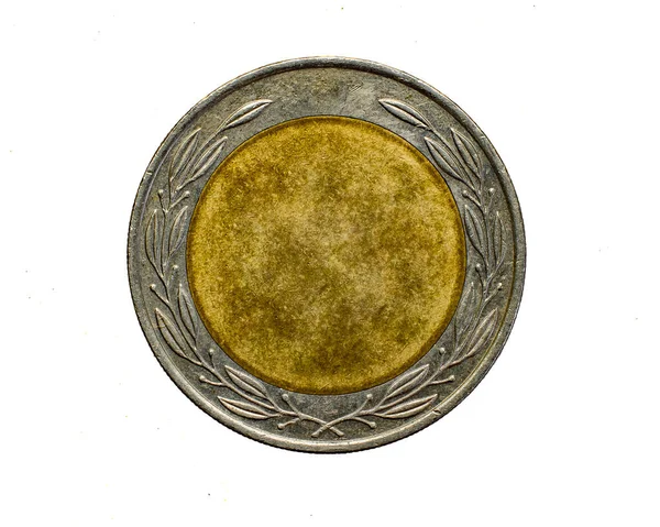 Staré Prázdné Zlato Stříbrná Mince Bílém Izolovaném Pozadí — Stock fotografie