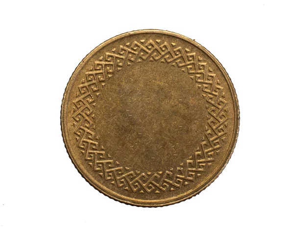 Стара Порожня Мідна Монета Білому Ізольованому Фоні — стокове фото