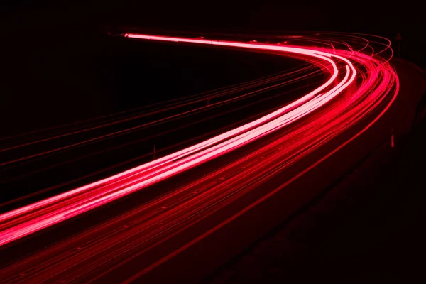 stock image lights of cars driving at night. long exposure