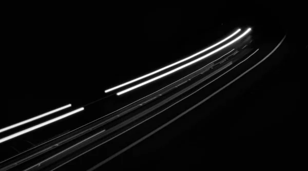 Linii Albe Lumini Auto Fundal Negru — Fotografie, imagine de stoc