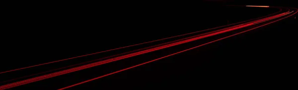 Red Car Lights Night Long Exposure — Stock Photo, Image