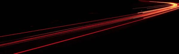Красный Свет Машине Ночью Длительное Воздействие — стоковое фото