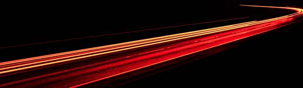 Piros Autós Lámpák Éjszaka Hosszú Expozíció — Stock Fotó