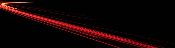 Красный Свет Машине Ночью Длительное Воздействие — стоковое фото