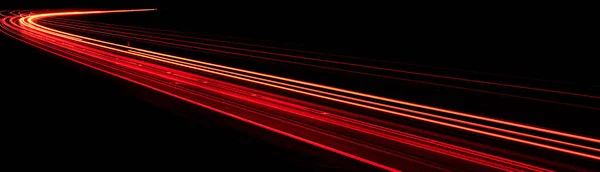 Luzes Vermelhas Carro Noite Exposição Prolongada — Fotografia de Stock