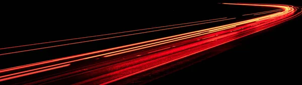 Piros Autós Lámpák Éjszaka Hosszú Expozíció — Stock Fotó