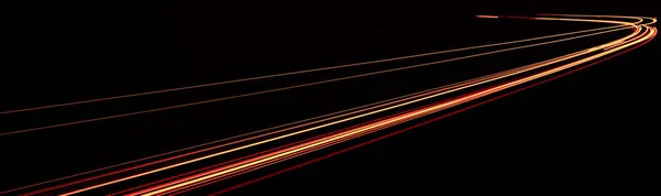 红色的车灯在晚上 长期接触 — 图库照片