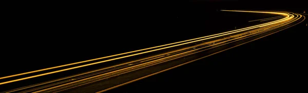 Orange Car Lights Night Long Exposure — Stock Photo, Image