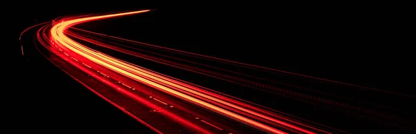 Червоні Вогні Автомобіля Вночі Довга Експозиція — стокове фото