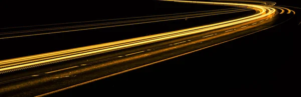 夜はオレンジカーライト 長時間露光 — ストック写真