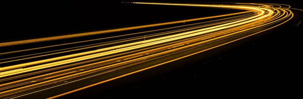 Помаранчеві Автомобільні Вогні Вночі Довга Експозиція — стокове фото
