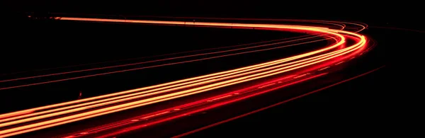 Czerwone Światła Samochodu Nocy Długotrwałe Narażenie — Zdjęcie stockowe