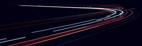 Lights Cars Driving Night Long Exposure — Stock Photo, Image