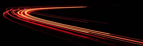 Rode Autolichten Nachts Lange Blootstelling — Stockfoto