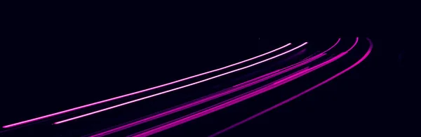 Фиолетовые Автомобильные Фары Ночью Длительное Воздействие — стоковое фото