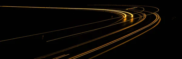夜はオレンジカーライト 長時間露光 — ストック写真