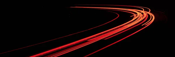 Luzes Vermelhas Carro Noite Exposição Prolongada — Fotografia de Stock