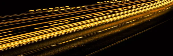 Помаранчеві Автомобільні Вогні Вночі Довга Експозиція — стокове фото