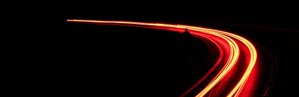 Rode Autolichten Nachts Lange Blootstelling — Stockfoto