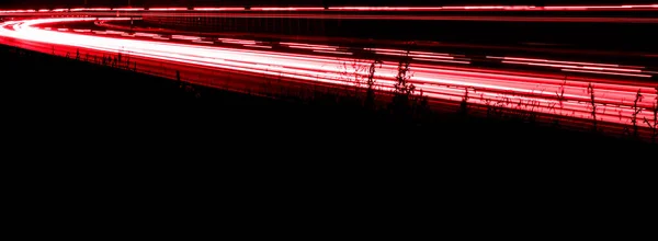 Lichter Von Autos Die Nachts Fahren Langzeitbelichtung — Stockfoto