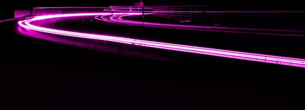 Violet Autolicht Nachts Lange Blootstelling — Stockfoto