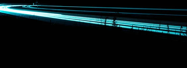 Lumini Albastre Timp Noapte Expunere Lungă — Fotografie, imagine de stoc