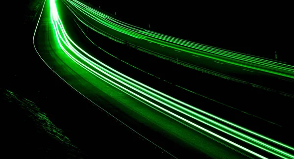 Πράσινα Φώτα Βράδυ Μεγάλη Έκθεση — Φωτογραφία Αρχείου