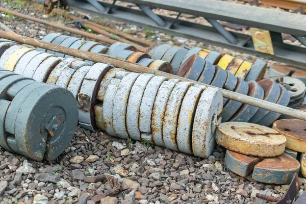 Old Railway Scrap Poles — Stock Photo, Image