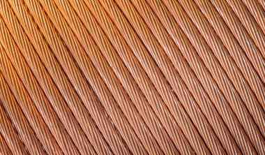 Görünür detaylara sahip bakır kablolar. arkaplan veya doku