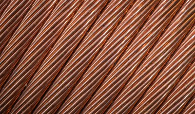 Görünür detaylara sahip bakır kablolar. arkaplan veya doku