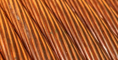 Görünür detaylara sahip bakır kablolar. arkaplan veya doku