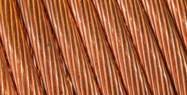 Görünür detaylara sahip bakır kablolar. arkaplan veya doku
