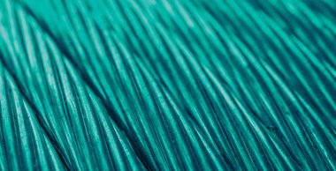 Görünür detaylara sahip mavi bakır kablolar. arkaplan veya doku