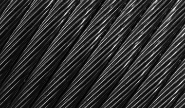 Görünür detaylara sahip siyah bakır kablolar. arkaplan veya doku