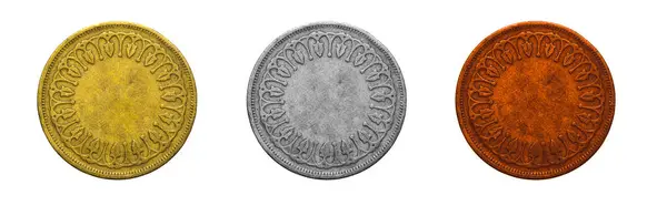 Eski Boş Gümüş Saydam Izole Bir Arkaplanda Altın Sikke Png — Stok fotoğraf