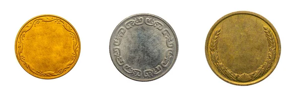 Старое Пустое Серебро Золотая Монета Прозрачном Изолированном Фоне Png — стоковое фото