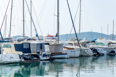 Bibinje, Hırvatistan - 17.09. 2023 - Hırvatistan 'ın Bibinje kentinde marina