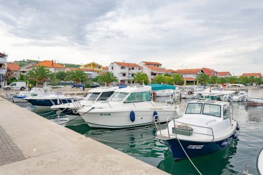 Bibinje, Hırvatistan - 15.09. 2023 - Hırvatistan 'ın Bibinje kentinde marina