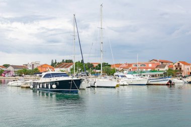 Bibinje, Hırvatistan - 15.09. 2023 - Hırvatistan 'ın Bibinje kentinde marina