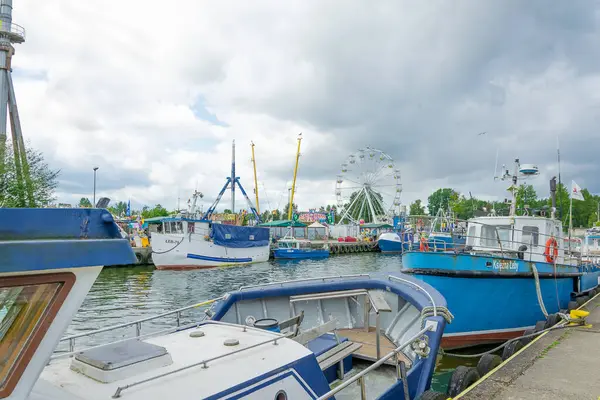 Leba, Polonya - 03.08. 2023 - Polonya 'nın Leba kentindeki balıkçılık limanı